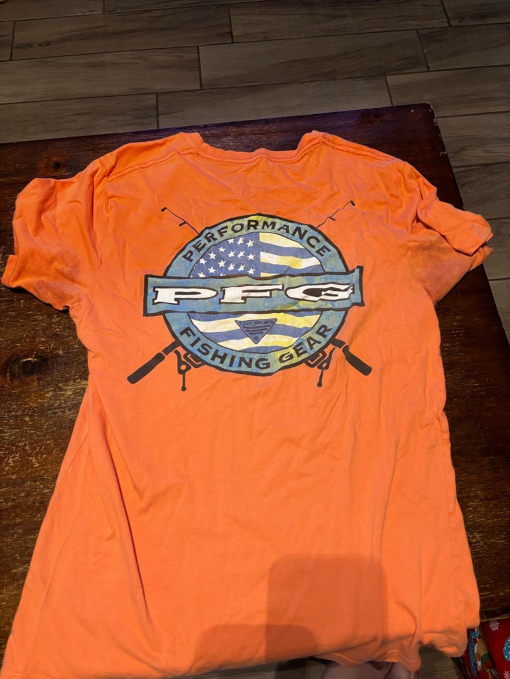 Columbia Orange Performance Fishing Gear Short Sleeve Tee